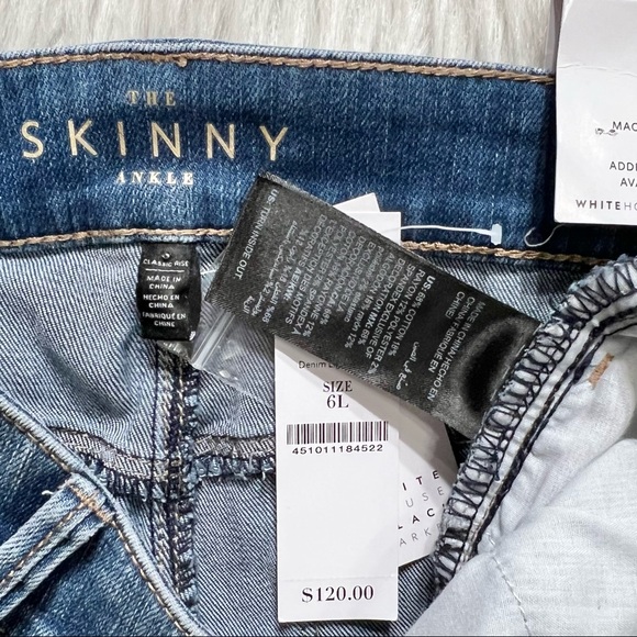 SOLD-NWT White House Black Market Embellished Skinny Jeans Size 6 Long Length - Picture 9 of 11